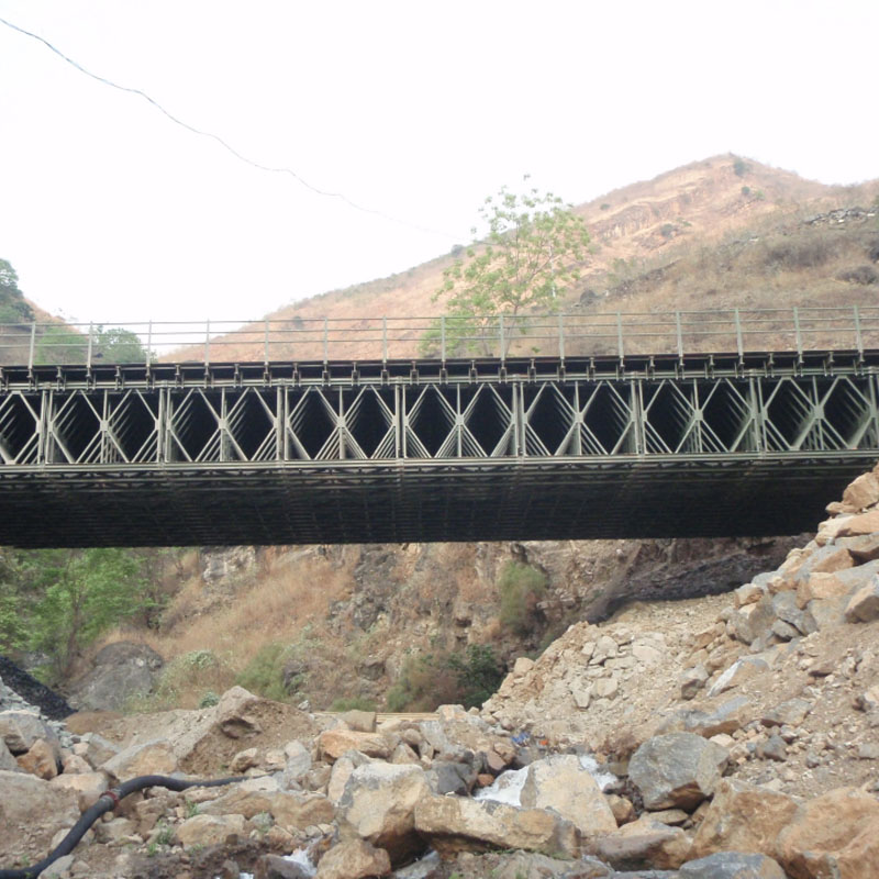 Bailey Bridge (CB-200, 39.624m Long, 18-rows, Deck-type, Single-lane, Clear Width: 6m) at Baihetan Hydropower Station, Qiaojia County, Sichuan Province