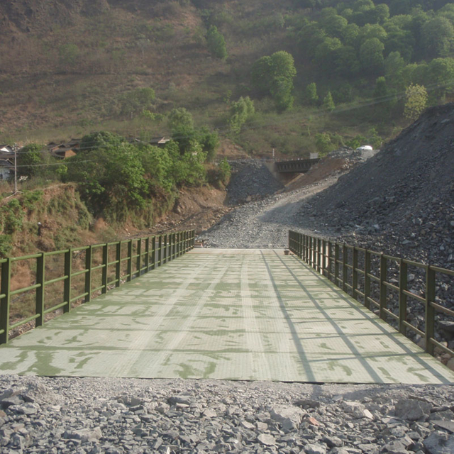 Bailey Bridge (CB-200, 39.624m Long, 18-rows, Deck-type, Single-lane, Clear Width: 6m) at Baihetan Hydropower Station, Qiaojia County, Sichuan Province