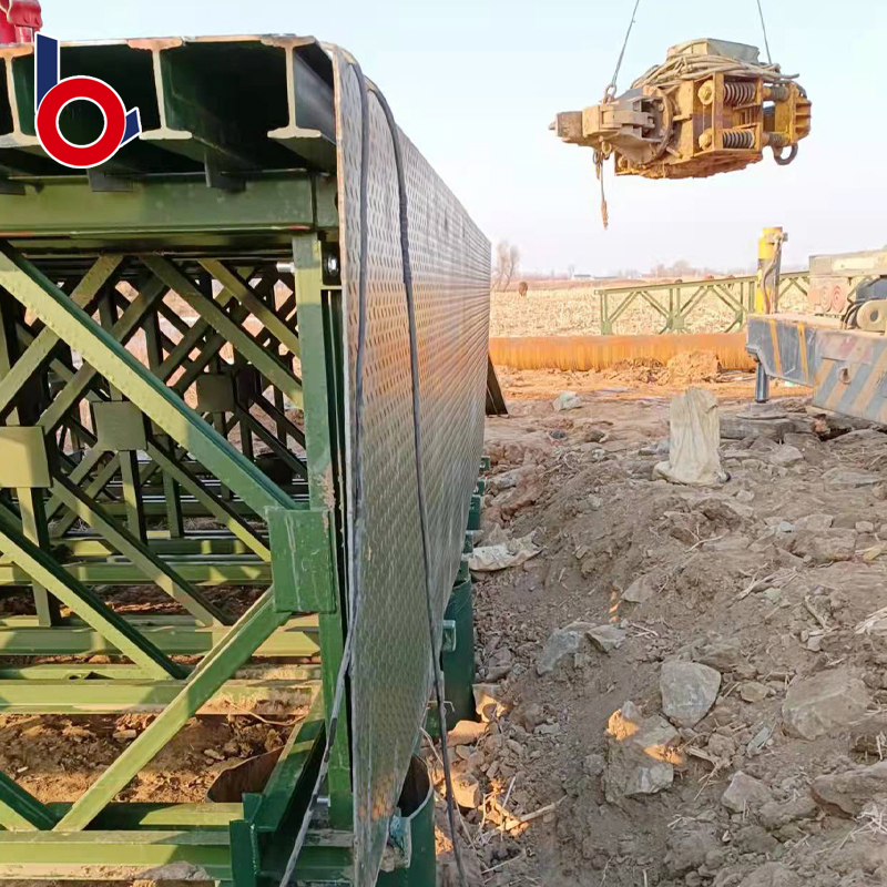 Bailey Bridge (CB-200, 39.624m Long, 18-rows, Deck-type, Single-lane, Clear Width: 6m) at Baihetan Hydropower Station, Qiaojia County, Sichuan Province