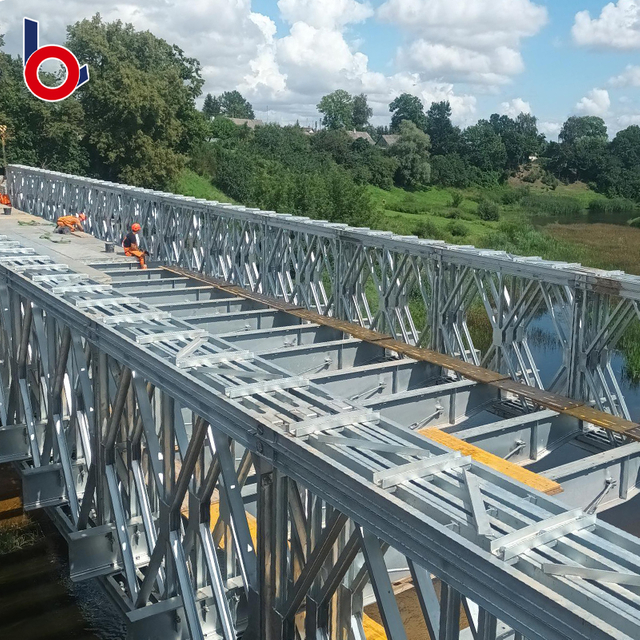 Customized Steel Structure Bailey Bridge Prefabricated Pedestrian Temporary Bridge Steel Frame Truss Bridge