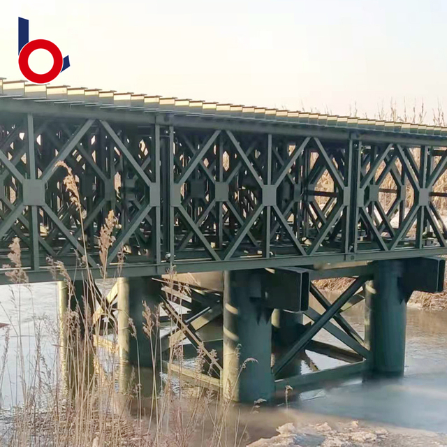 Bailey Bridge (CB-200, 39.624m Long, 18-rows, Deck-type, Single-lane, Clear Width: 6m) at Baihetan Hydropower Station, Qiaojia County, Sichuan Province