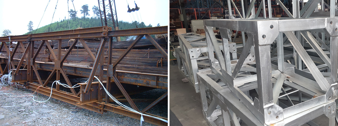 Holding poles for overhead transmission line-